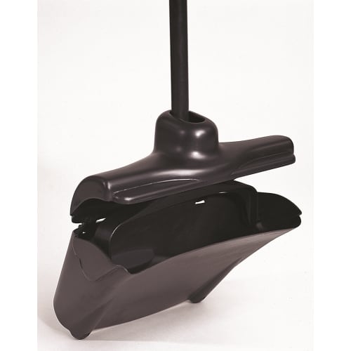 Rubbermaid Executive Series Lobby Pro Dust Pan with Cover, Long Handle, Black